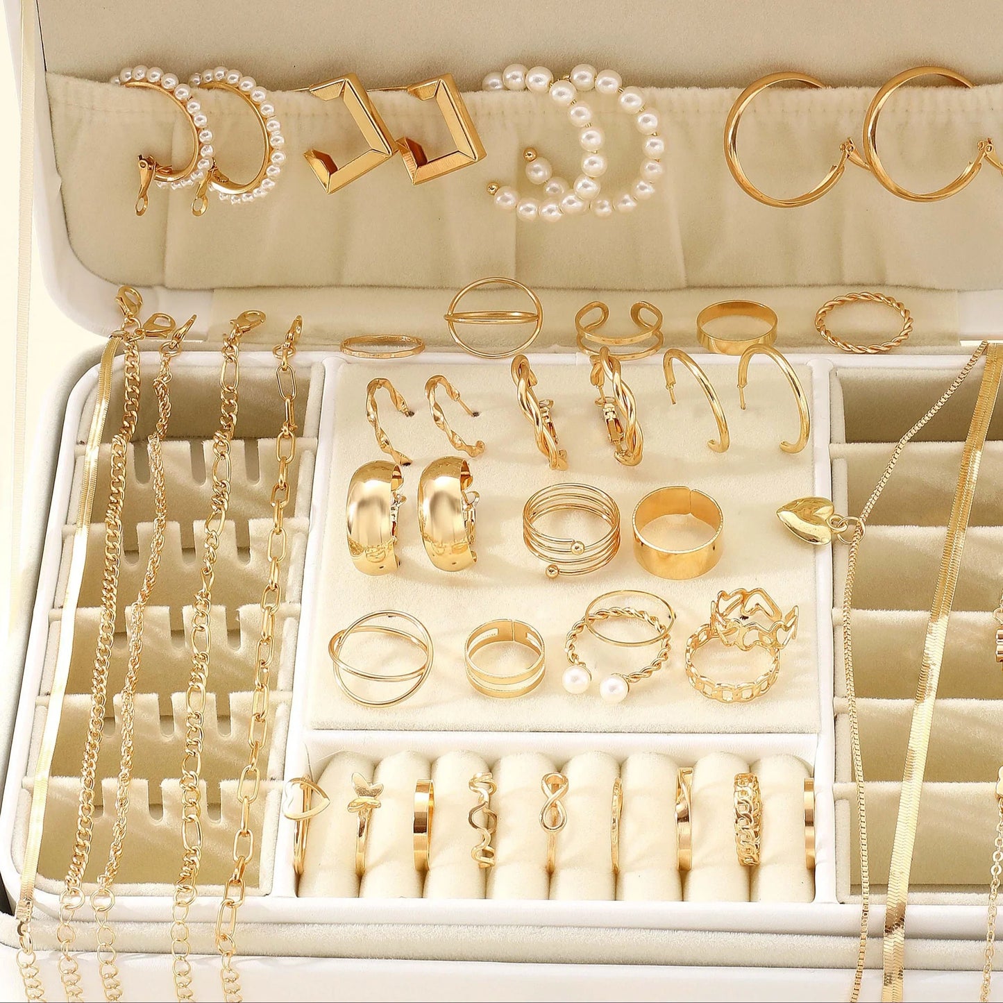 54-Piece Elegant Assortment With Earrings, Necklaces, Rings, Bracelets, Versatile 4-in-1 Collection For Daily Jewelry Set
