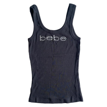 Vintage Sleeveless Tank Top Letters Summer Print Personality Crop top Sleeveless Slim Streetwear Punk Y2K Baby Tee Short Sleeve
