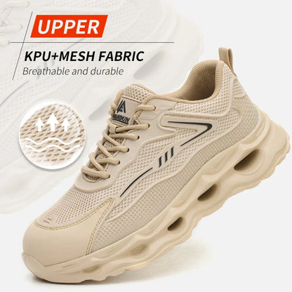 Men's safety shoes are super lightweight, breathable, comfortable, anti smashing, plastic toe protection and work shoes