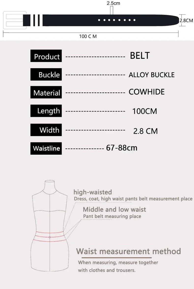 Fashion Suede Cowhide Women‘s Belts Genuine Leather 2.8cm Wide Belt Metal Buckle Women Belt Matched Dress Jeans Skinny Girdle