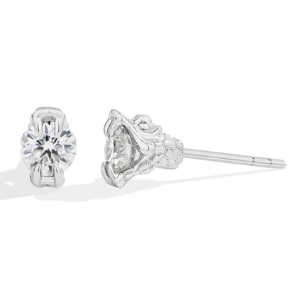 Round Cut 0.5CT Moissanite Stud Earrings 925 Sterling Silver 18K Gold Plated ForWomen Girl Sparkling Engagement Jewelry