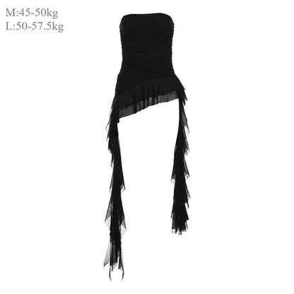 2025 Spring New Solid Color Sweet Gentle Cute All-match High Street Travel Sexy Cool Women Chest Wrap Ruched Tassel Vest