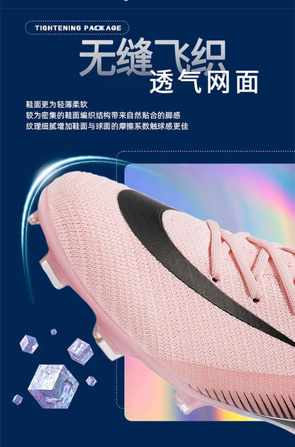 High-quality Breathable Soccer Cleats for Men Women Outdoor Artificial Grass Match Training FG Football Shoes