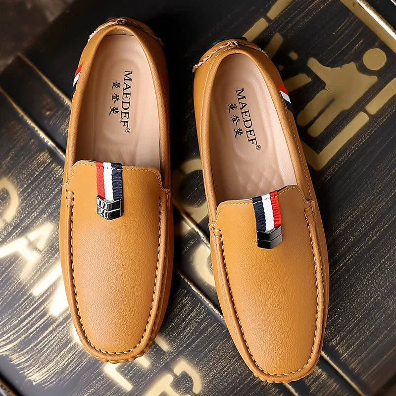 Men's Loafers High Quality Anti-slip Casual Shoes Men's Leather Loafer Outdoor Breathable Lightweight Soft Driving Shoes