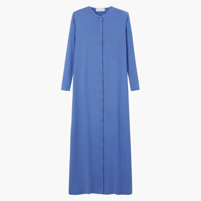summer woman dress comfortable ribbing maxi button dress  lady clothes
