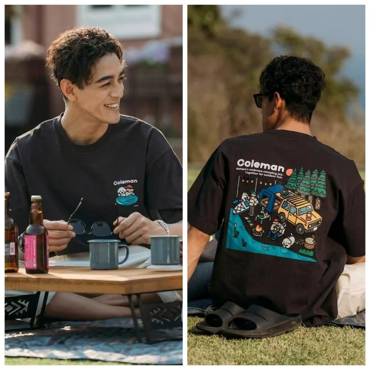 Men's and Women's 2025 Summer New Fashion Moto Vacation Pure Cotton Round Neck Short-sleeved Top