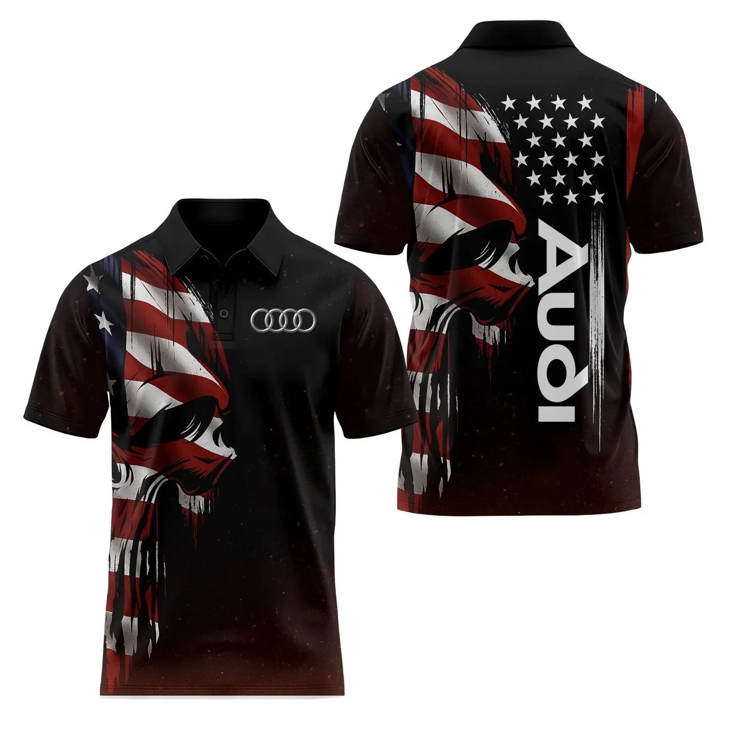 Short-Sleeved Polo Shirt 3D Printed 4S Fast Dry Sport Collar T-Shirt for Store Staff Fashionable