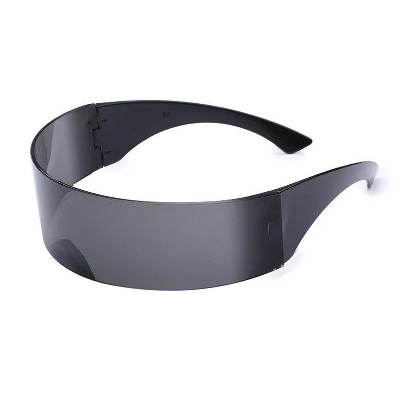 Futuristic Narrow Cyclops Visor Sunglasses Women Men Laser Eyeglasses UV400 Mirrored Lens Costume Party Eyewear Glasses