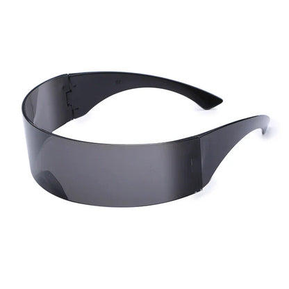 Futuristic Narrow Cyclops Visor Sunglasses Women Men Laser Eyeglasses UV400 Mirrored Lens Costume Party Eyewear Glasses