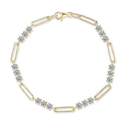 3MM Moissanite Bracelet For Women 925 Sterling Silver Adjustable Chain Bracelets Luxury Fashion Jewelry with Certified
