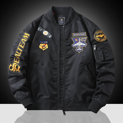 American overalls pilot jacket Men's autumn and winter thickened Baseball uniform Trendy coat Men's military fan jacket Men