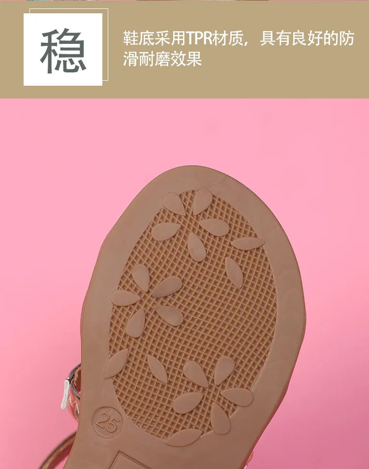Unicorn Cartoon Girls Sandals High Quality Kids Open-toed Sandals For Girl 2025 Summer Children Beach Swim Shoes Size 25-32