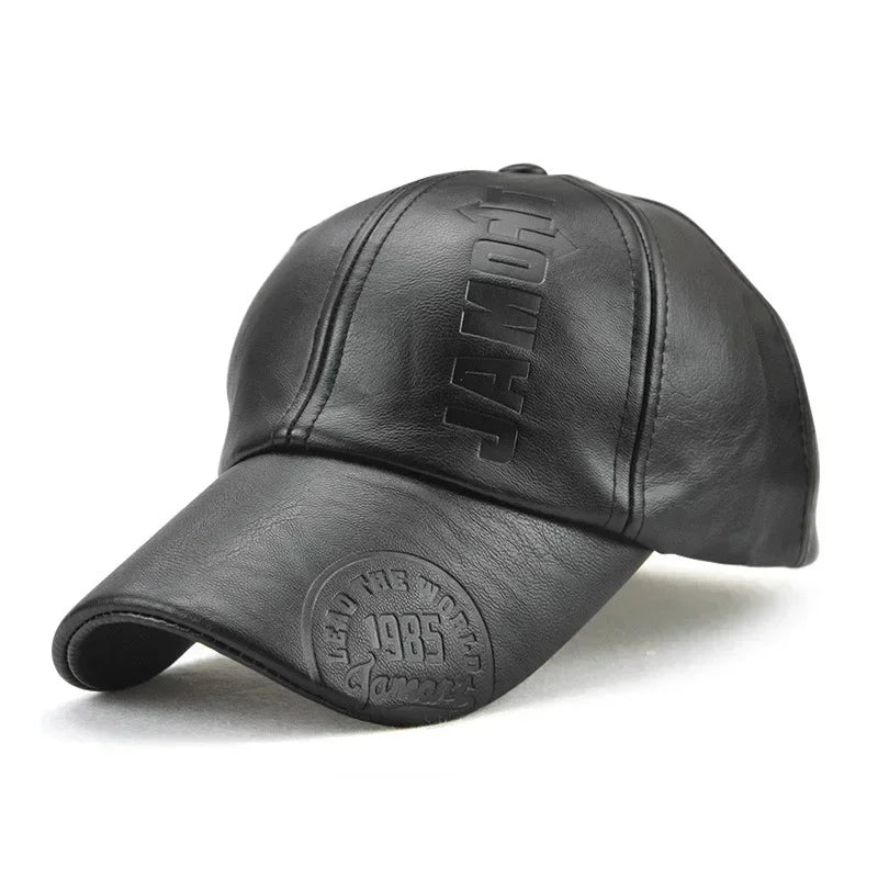 Vintage Men Beret Hat Leather Flat Hats Warm Autumn Winter Windproof Adjustable High Quality Peaked Cap Mens Retro Beret Caps