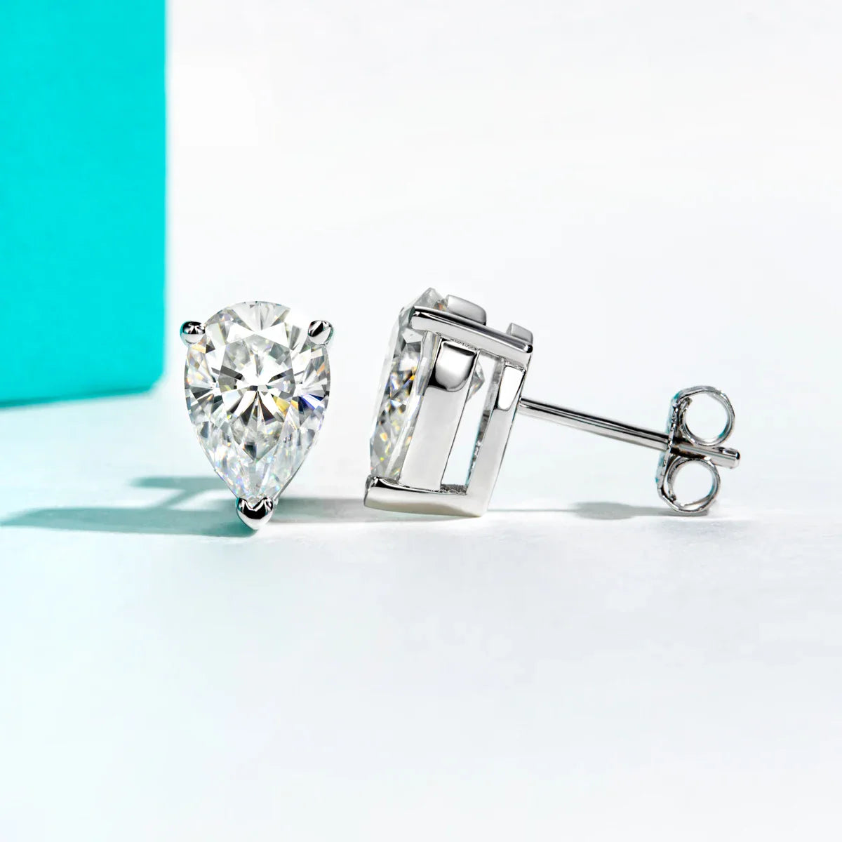 10K Gold Post 5/2/1.2ct Pear Cut Moissanite Stud Earrings Anti-allergy Eearrings For Women Jewelry Wholesale