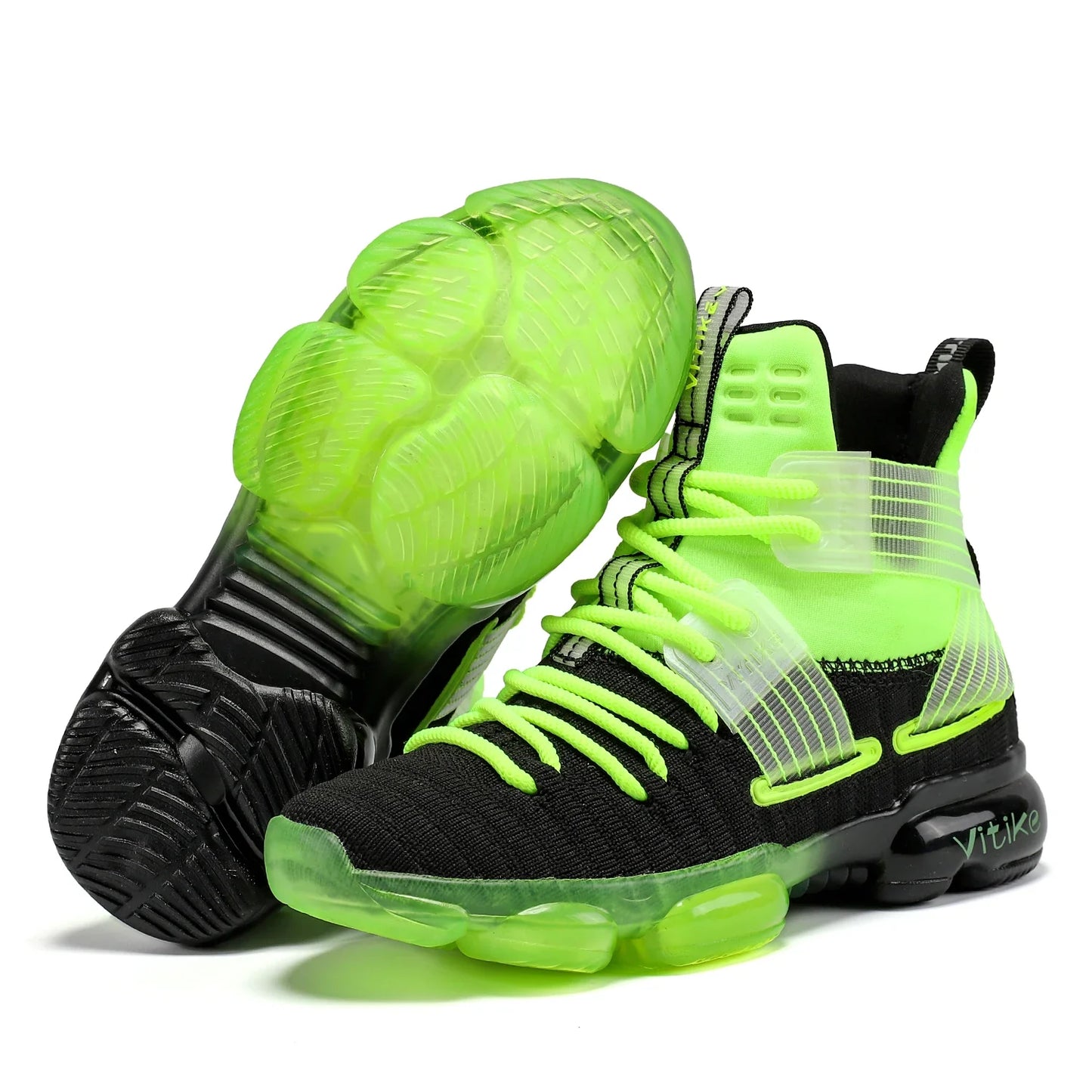 Kids Basketball Shoes High-top Sports Shoes Sneakers Durable Lace-up Non-Slip Running Shoes Secure for Little Kids Big Kids and