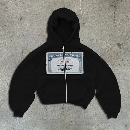 European and American Version Unisex Cute Hoodie Youth Oversized Sweatshirt Casual Clothes Zipper Jacket