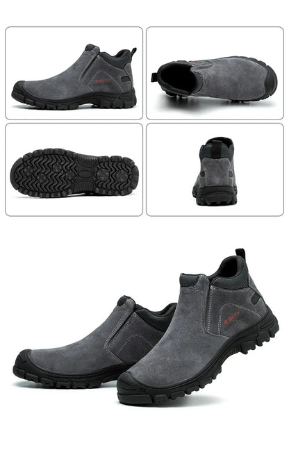 Mens Steel Toe Safety Shoes Breathable Soft Non Slip Work Boots Protective Comfortable Footwear for Men Insulation 6KV Shoes