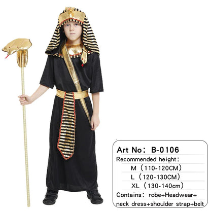 Children  Ancient Egypt Egyptian Pharaoh Cleopatra Prince Princess Costume for Kids Cosplay Anime Cosplay
