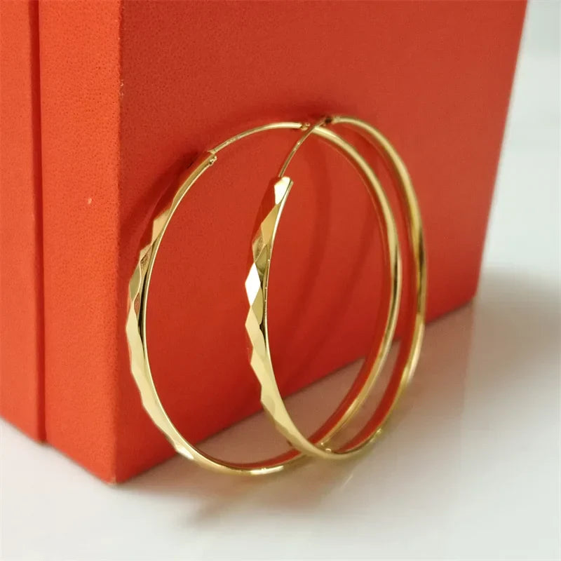 925 Sterling Silver Hoop Earrings For Women 18K Gold Plated Jewelry Dazzling Women's Hoops Earrings Christmas Gifts