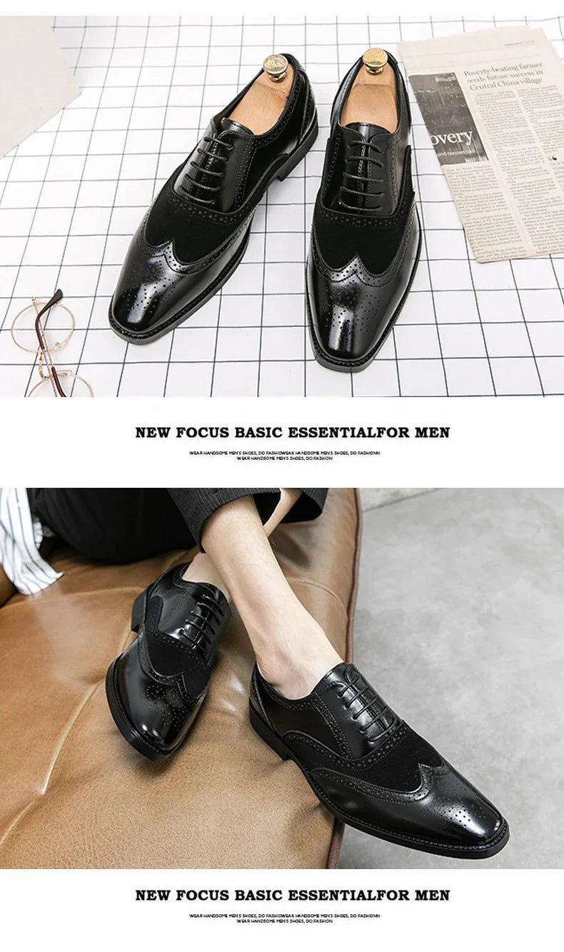 Trend Formal Brogues Social Office Shoes For Men Classic Casual Business Shoes Men High Quality Wedding Dress Shoes For Men