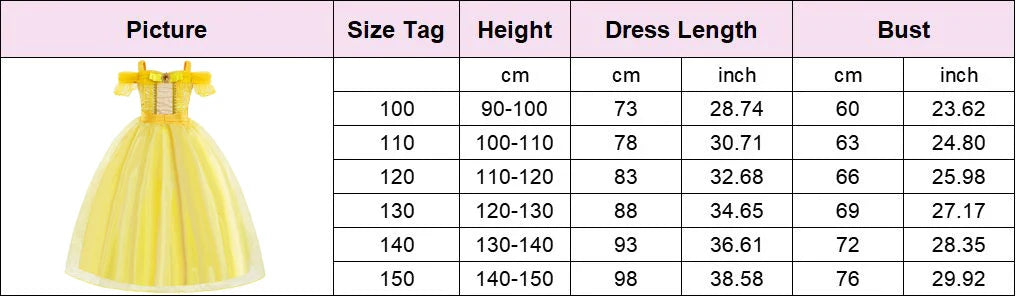 Kids Belle Costume Girl Halloween Princess Cosplay Party Dress Children Birthday Clothes Carnival Fancy Dress