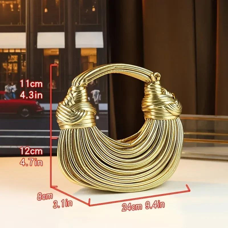 Luxury Designer Handbags Hand-woven Noodle Bag Knot Bag silver Dinner Bag