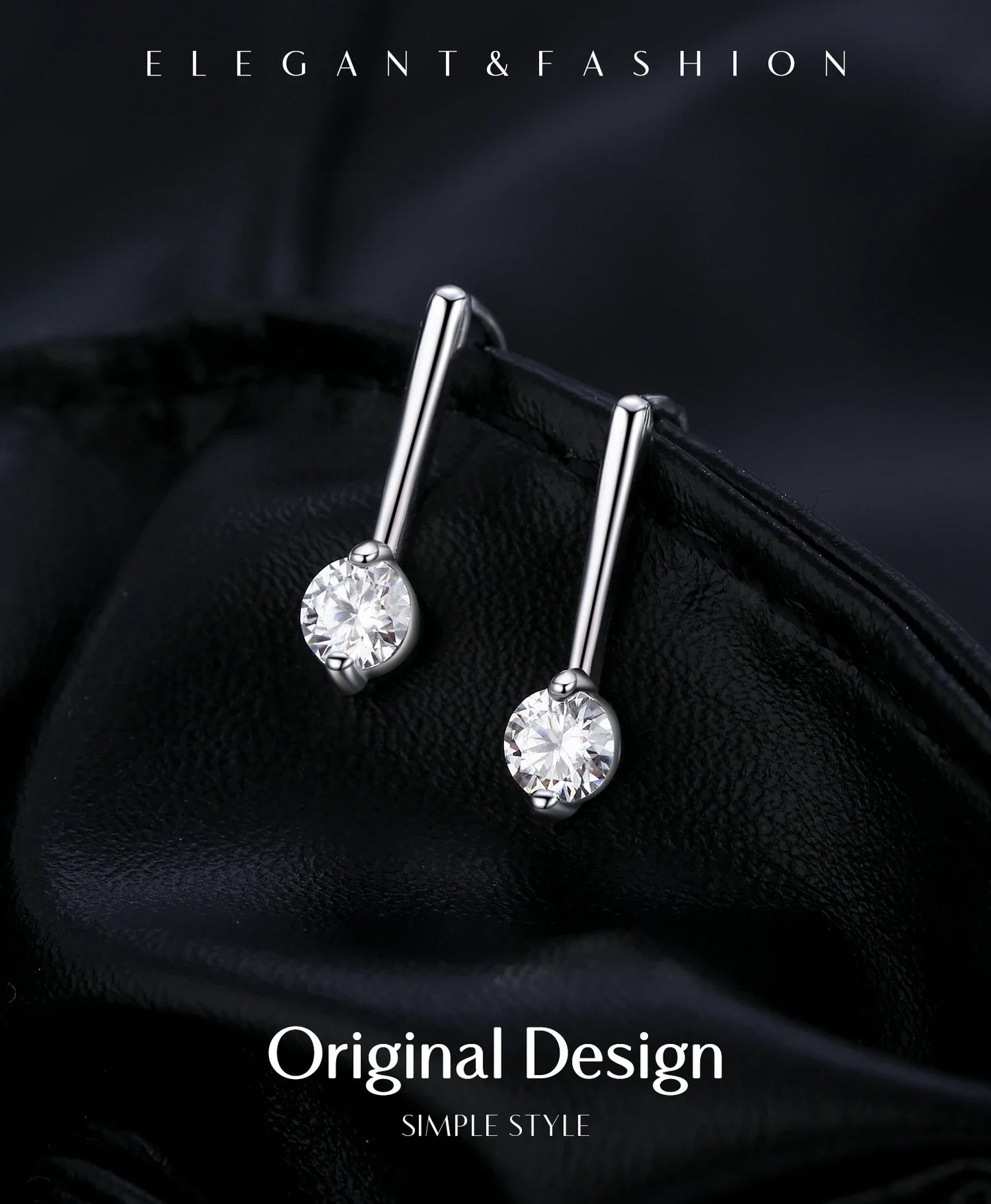 Sparkling D Color Moissanite Drop Earrings 925 Sterling Silver Classic Geometric Dangle Earrings For Women Fine Jewelry