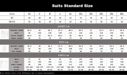 Multi-colors Male Suits 3 Pieces Jacket With Vest Pants Wedding Groom Sets Notched Lapel Men's Formal Business Office Suit Set