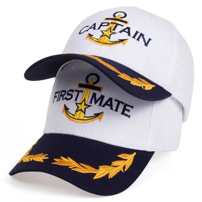 Men Women Baseball Caps Embroidered Captain & First Mate Hats Boating Marine Sailor Perfect Nautical Gift Presents Party Fun Hat