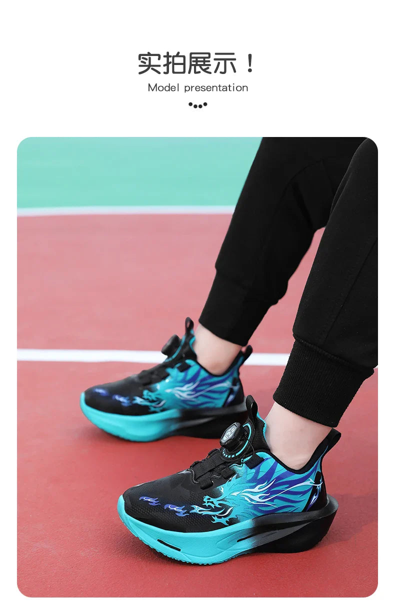 Children Running Shoes Non-slip Breathable Athletic Shoes Boys Girls Outdoor Lace-up Basketball Sneakers Waterproof Casual Shoes