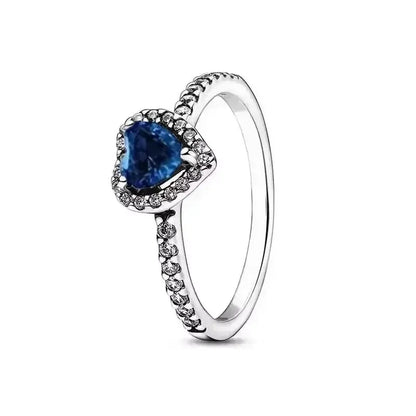 Hot selling 925 sterling silver ring, exquisite luxury, adjustable charm, square circular heart-shaped ring women's jewelry gift