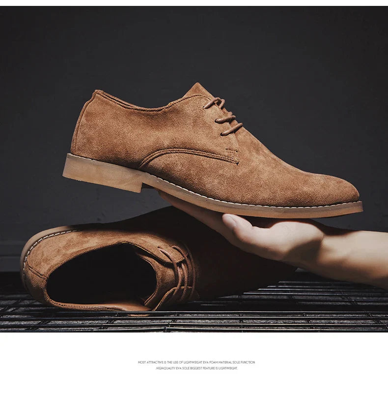 Sapatos Masculinos Derby de Luxo, Sapatos de Couro de Camurça de Alta Qualidade para Homens, Sapatos Casuais de Negócios, Sapatos de Amarrar Masculinos para Festas e Casamentos, Tamanho Grande