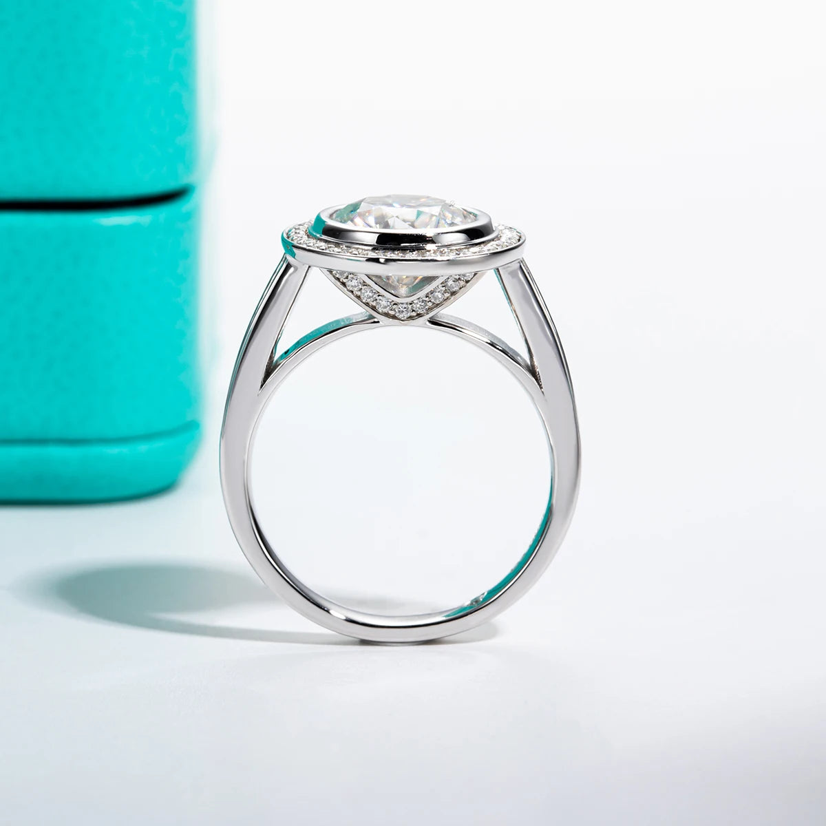 3ct D Color Moissanite Halo Engagement Wedding Ring 925 Sterling Silver Rings For Women Jewelry Wholesale