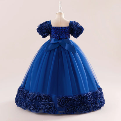 Summer Flower Girls Party Dress Elegant Tulle Bridesmaids Wedding Princess Dresses Girl Gala Birthday Evening Christmas Costumes