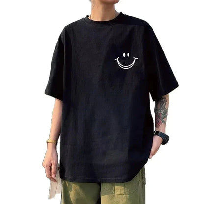 Men's Summer 100% Cotton Fashionable Casual Loose Brooklyn New York Printed Sports Round Neck Short Sleeved T-shirt Top