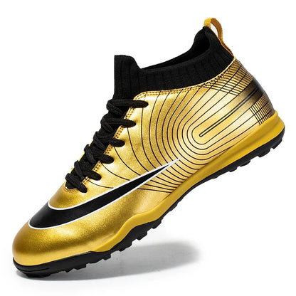Professional Men Ankle Football Boots Outdoor Grass Cleats Unisex Soccer Shoes Long Spikes Tf Football Shoes Chuteira Society
