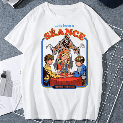 Let's Sacrifice Toby Horror Satanist Graphic Tops Unique Creative Cartoon Streetwear Unisex Scary Short-sleev Tee Ropa Hombre