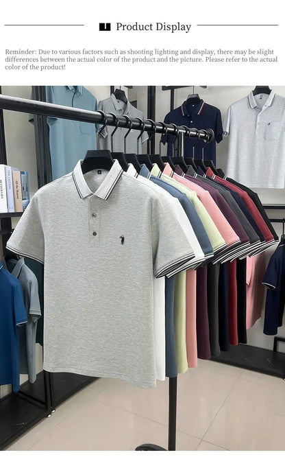 Fashion brand 100% cotton summer new item men's original pony embroidered polo shirt comfortable and breathable short sleeve top