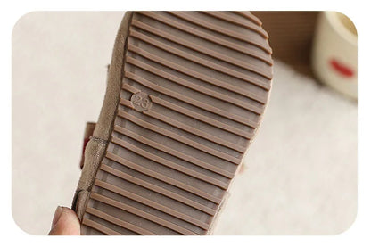 New Summer Kids Baotou Sandals 23-34 Size Sweet Checkered Bow Girls Princess Shoes Soft Sole Children Nude Shoes