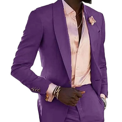 Men's 2-Piece Tuxedo Slim Fit Moda Masculina Wedding Smoking Blazer Jacket And Pants Traje Homme Mariage Fitted Formal Wear