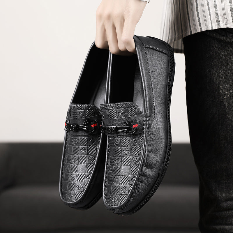 Fashion Leather Men Casual Shoes Slip on Formal Loafers Luxury Brand Comfortable Men Italian Soft Male Driving Shoes