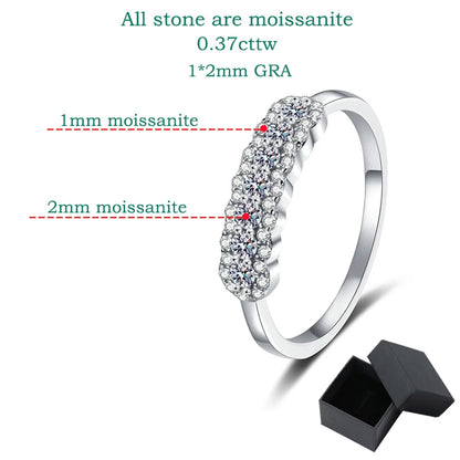 GRA 2mm Full Moissanite Ring for Women Lab Created Diamond S925 Sterling Silver Plated 18k Wedding Jewelry Wholesale