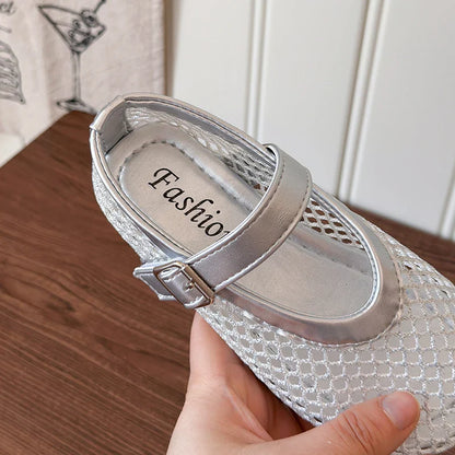 Summer Girl's Sandals Hollow Out Hook-loop Casual Chic Kid's Flat Shoe Solid Colors Anti-slip Daily Versatile Children Shoes