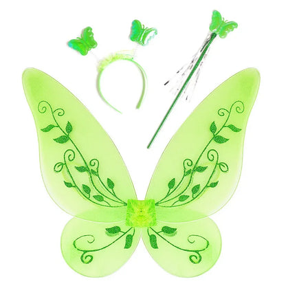 Disney Girls Cosplay Fada Tinker bell Vestido Crianças Princesa Fada das Flores Com Asas Fantasia Festa Tinkerbell Tinker Bell Vestido