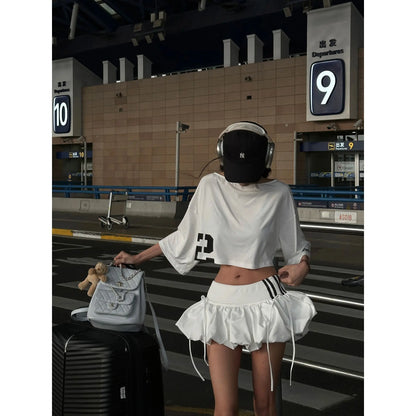 Summer Women 2000s Aesthetic Mini Skirt Gyaru Coquette Japanese Y2k Kpop College Style Low Waisted Skirt Kawaii Cyber Punk Hot