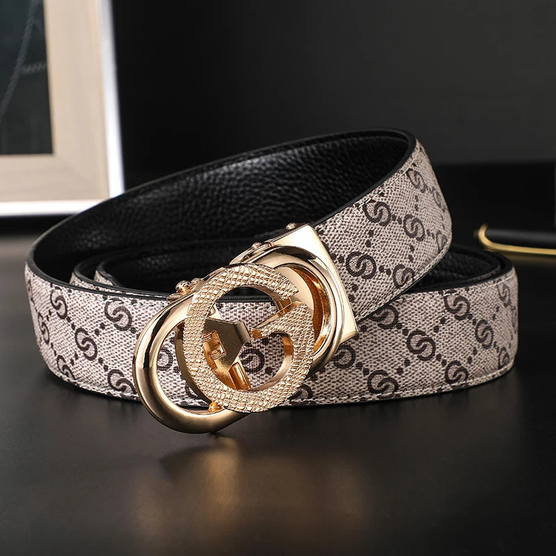 New Width 3.4cm Women's Belt Formal Leather Canvas Belt Women High Quality Metal Buckle Male Belt for men jeans work belt