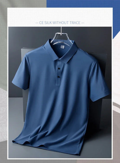 10 Color Men's Thin Polo Shirt Summer New Ice Silk Popular Business Casual Breathable Lapel Polo Shirt for Man Brand Clothing