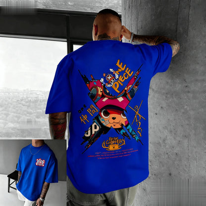 New One Piece Chopper Anime T Shirt Men Women Cotton Short Sleeve Tee Summer Cartoon Graphic Streetwear Casual Top Oversized Y2k