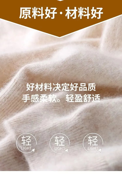 Men's Sweater Pullover Short Sleeved Summer Mink Knit Sweater Loose Round Neck Solid Color Half Sleeved Simple T-Shirt Casualtop