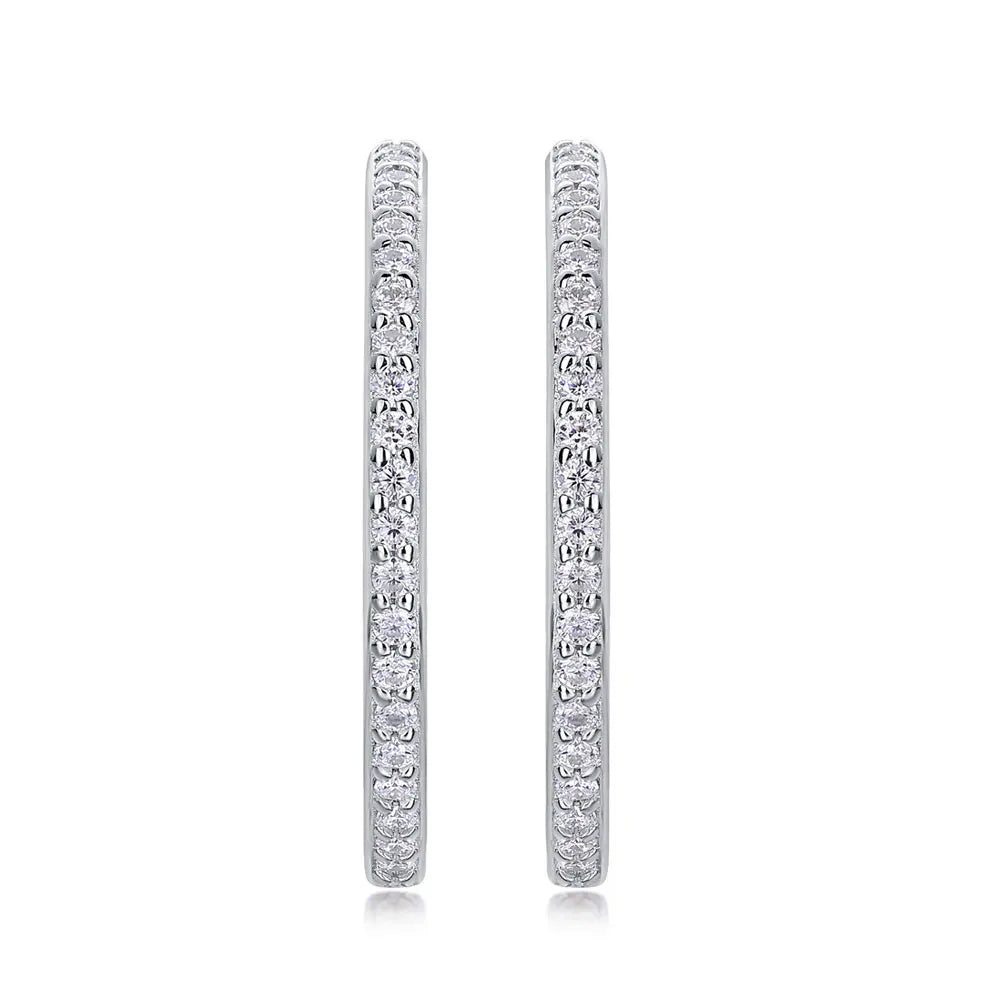 1.5mm D Color Moissanite Hoop Earrings for Women Wedding Party Jewelry with GRA Certified s925 Sterling Silver Earring